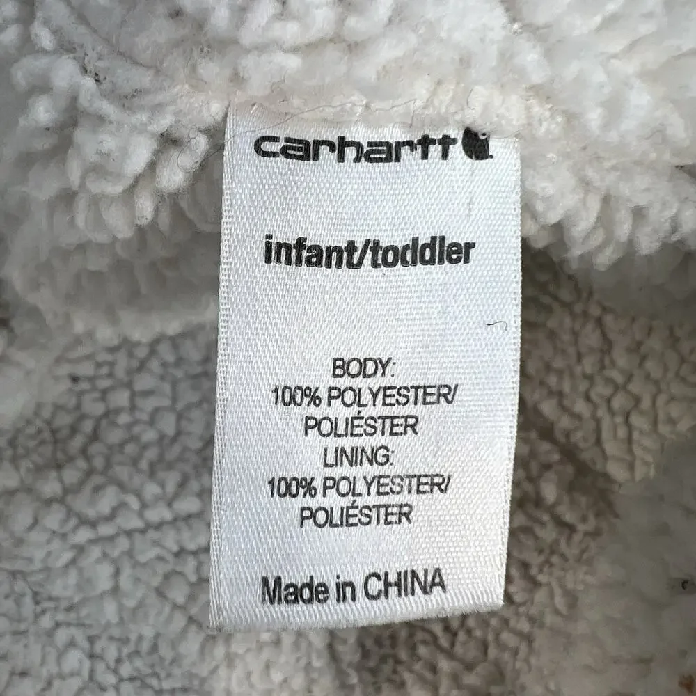 Carhartt Hat Infant Toddler Brown Faux Fleece-Lined Ear Flap Child's Trapper Hat
